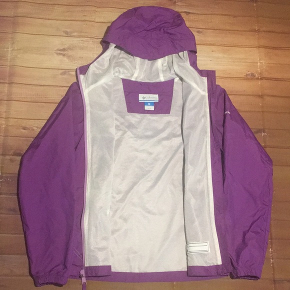 Girls Columbia Windbreaker Jacket 14-16 Purple - Picture 2 of 5